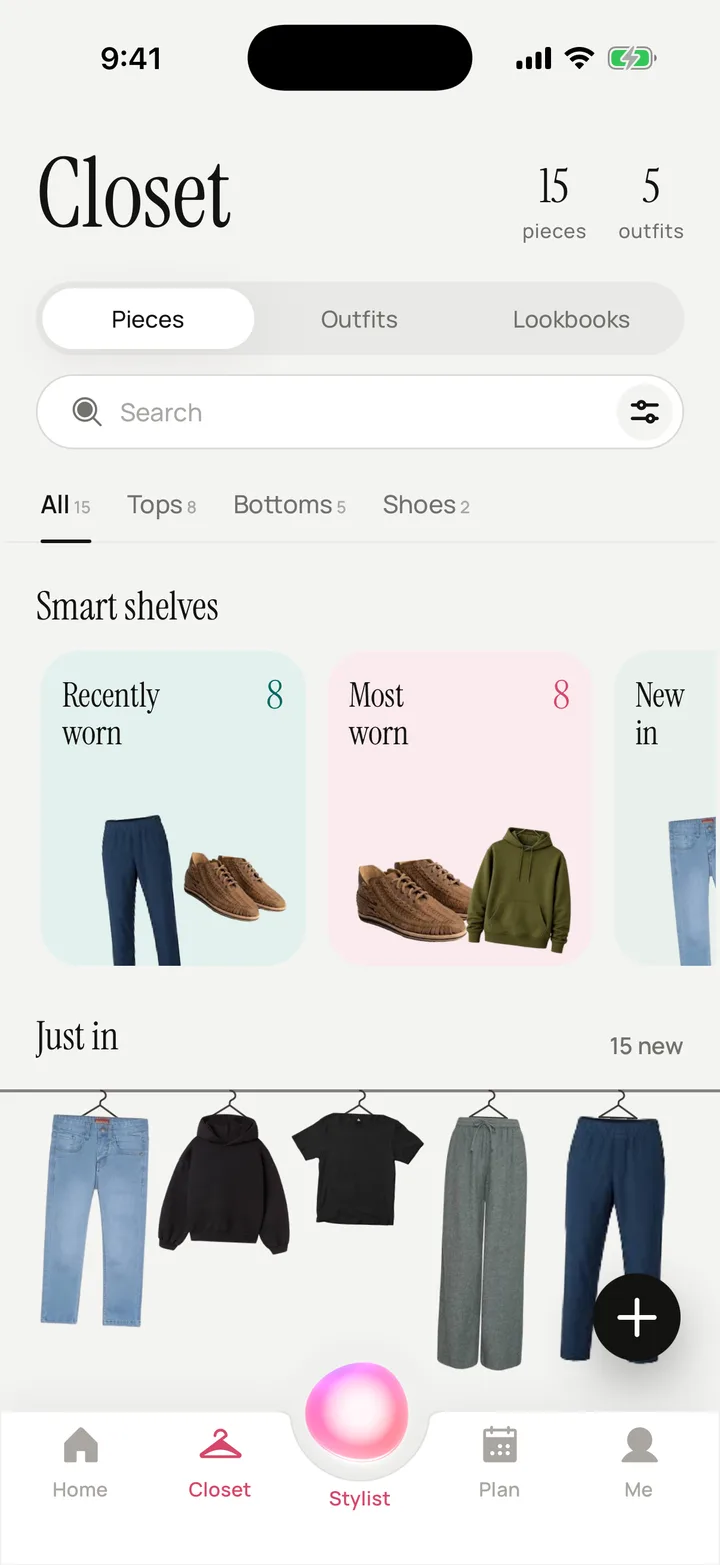 The Closet screen in Cherly