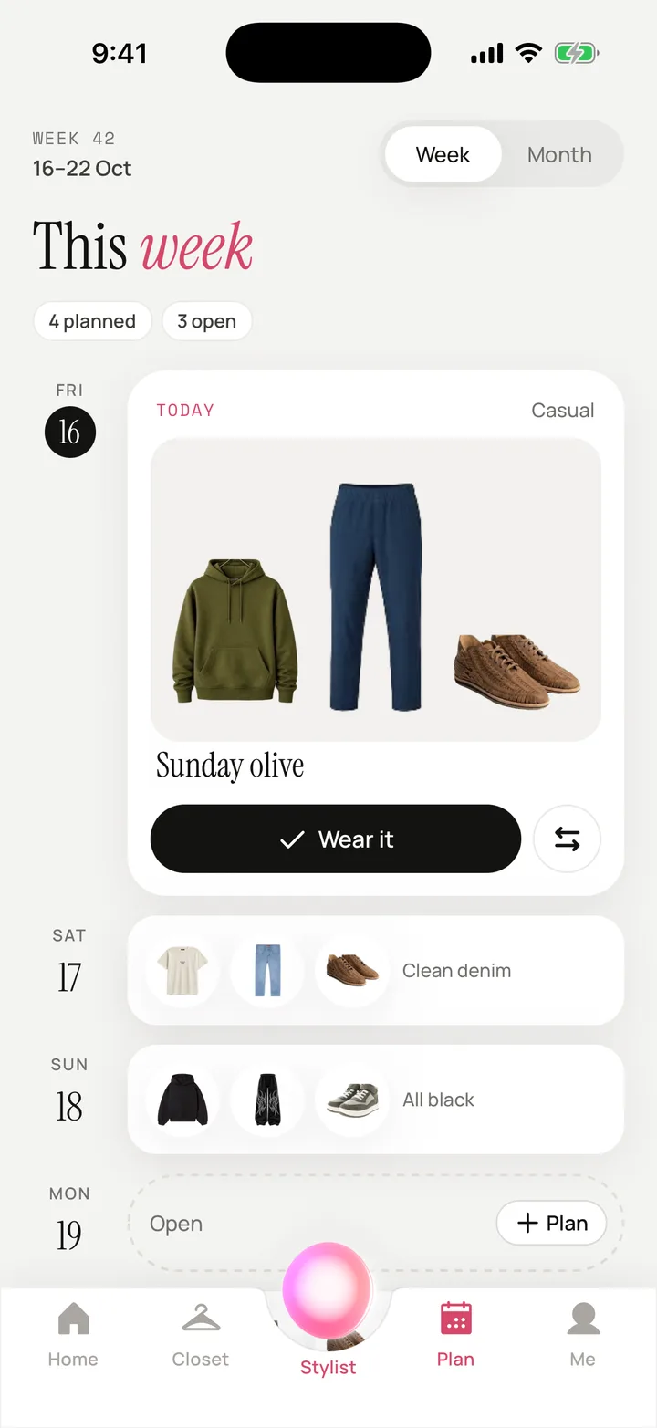 Plan screen in Cherly